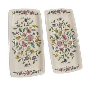 Minton Haddon Hall Rectangular Sandwich Serving Tray Platter Floral Set